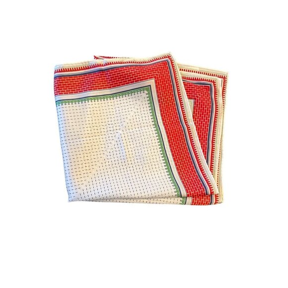 Vintage Acetate Square With Geometric Pattern In Red Green & Blue Trim - Picture 4 of 4